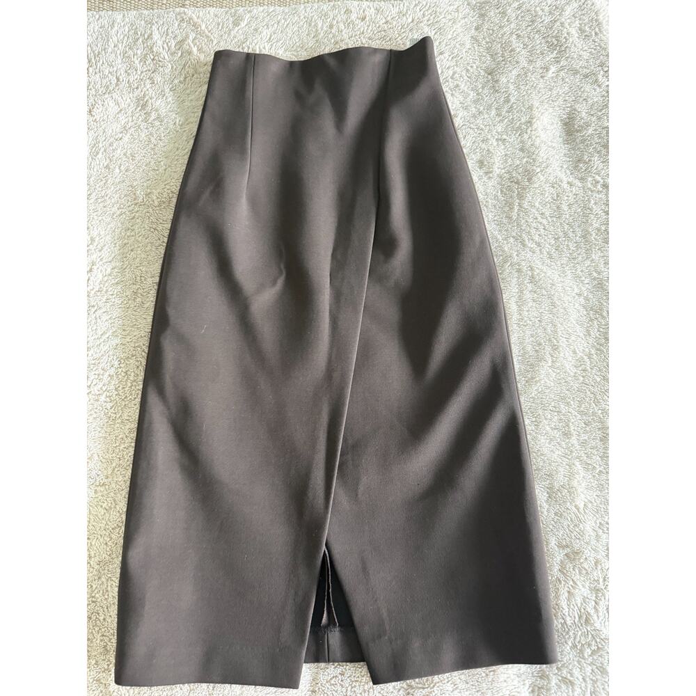Zara Black High-Waist Midi Pencil Skirt